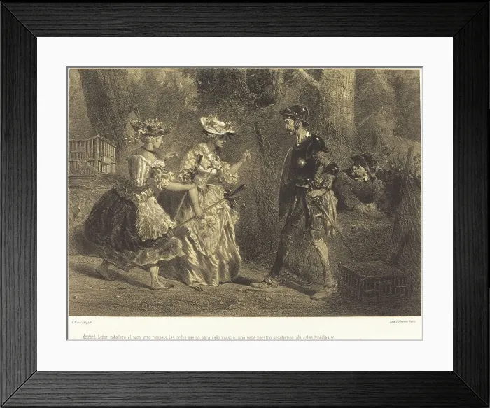 Framed Print : detened Señor caballero el paso... c. 1855. Creator: Célestin Nanteuil Framed Print : detened Señor caballero el paso... c. 1855. Creator: Célestin Nanteuil