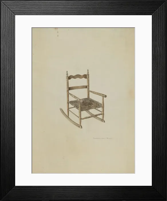 Framed Print : Child's Rocking Chair, c. 1939. Creator: Florence Grant Brown Framed Print : Child's Rocking Chair, c. 1939. Creator: Florence Grant Brown