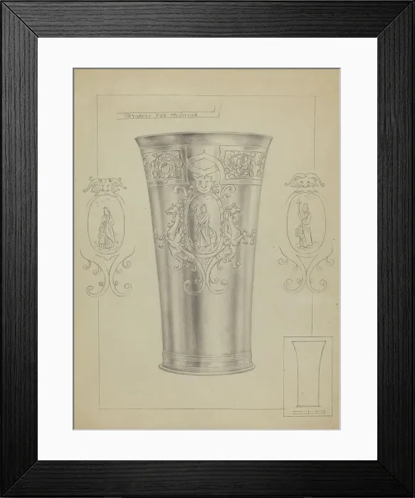 Framed Print : Silver Beakers, c. 1936. Creator: Clayton Braun Framed Print : Silver Beakers, c. 1936. Creator: Clayton Braun
