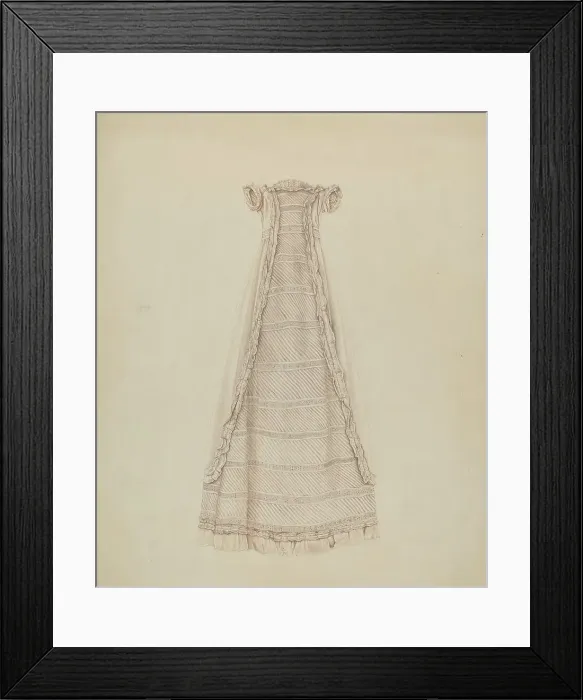 Framed Print : Infant's Dress (Front View), c. 1938. Creator: Lucien Verbeke Framed Print : Infant's Dress (Front View), c. 1938. Creator: Lucien Verbeke