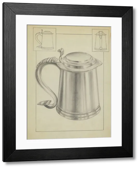 Framed Print : Silver Tankard, c. 1936. Creator: Clayton Braun Framed Print : Silver Tankard, c. 1936. Creator: Clayton Braun