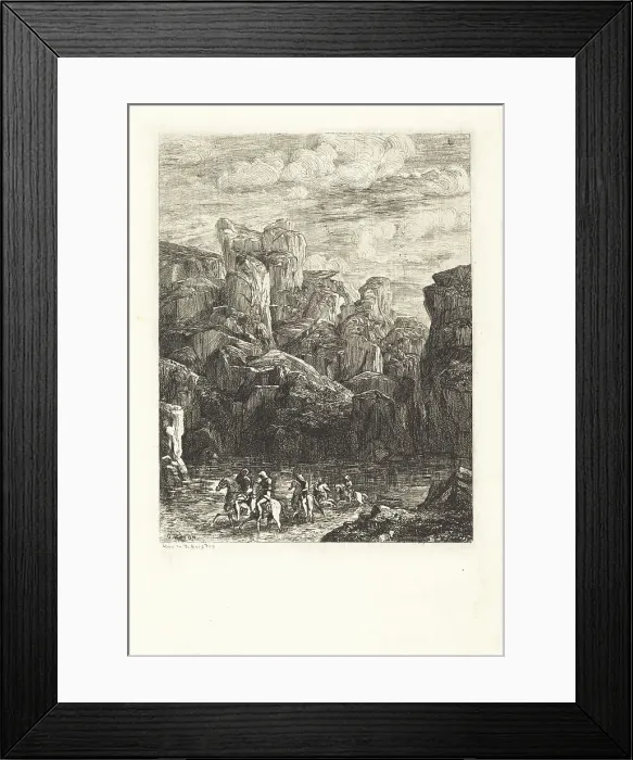 Framed Print : Le Gue (The Ford), 1865. Creator: Odilon Redon Framed Print : Le Gue (The Ford), 1865. Creator: Odilon Redon