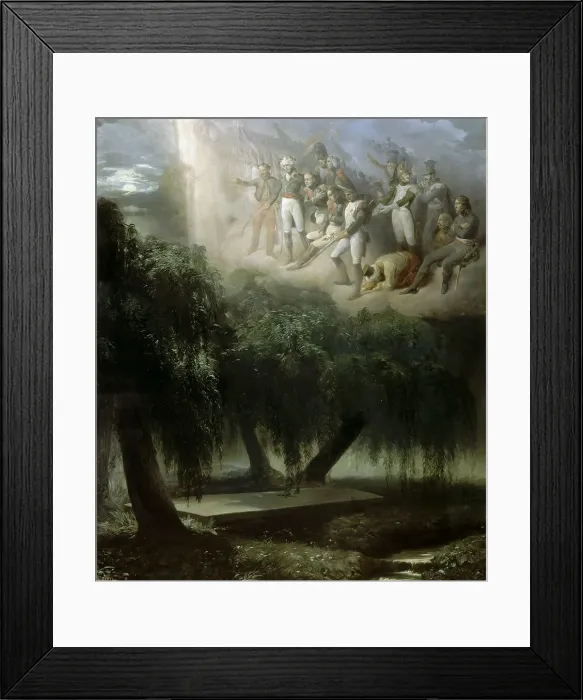 Framed Print : Allegory at the Tomb on Saint Helena: Napoleon's Army Mourning His Death, 1837. Creator: Alaux, Jean (1786-1864) Framed Print : Allegory at the Tomb on Saint Helena: Napoleon's Army Mourning His Death, 1837. Creator: Alaux, Jean (1786-1864)