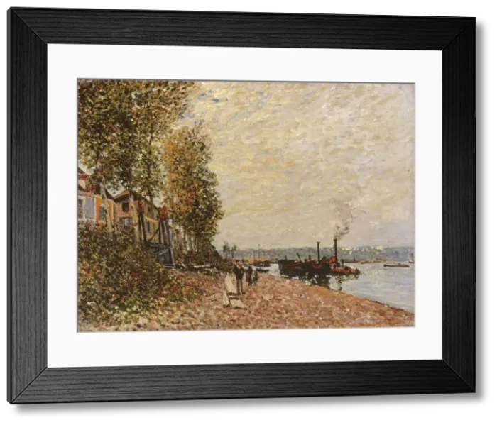 Framed Print : Tugboat, the Loing at Saint-Mammes, c1883. Creator: Alfred Sisley Framed Print : Tugboat, the Loing at Saint-Mammes, c1883. Creator: Alfred Sisley