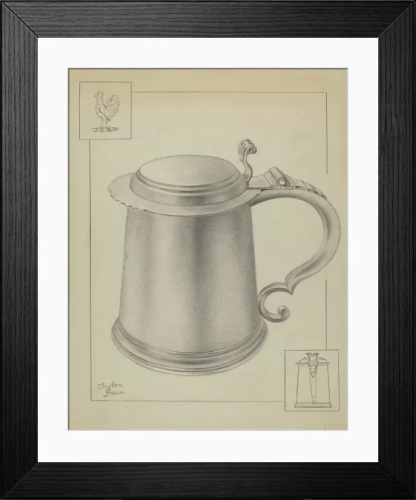 Framed Print : Silver Tankard, c. 1936. Creator: Clayton Braun Framed Print : Silver Tankard, c. 1936. Creator: Clayton Braun