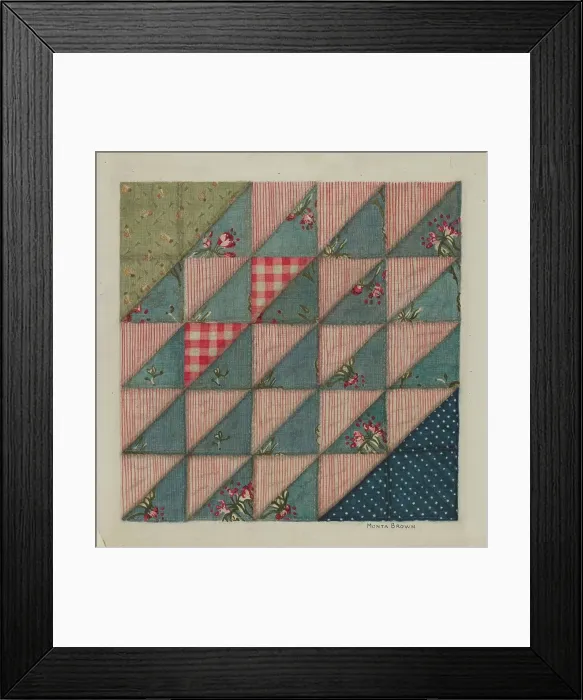 Framed Print : Patchwork Quilt, 1935 / 1942. Creator: Mona Brown Framed Print : Patchwork Quilt, 1935 / 1942. Creator: Mona Brown