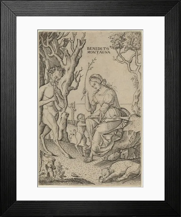 Framed Print : Satyr Family, c. 1512 / 1520. Creator: Benedetto Montagna Framed Print : Satyr Family, c. 1512 / 1520. Creator: Benedetto Montagna