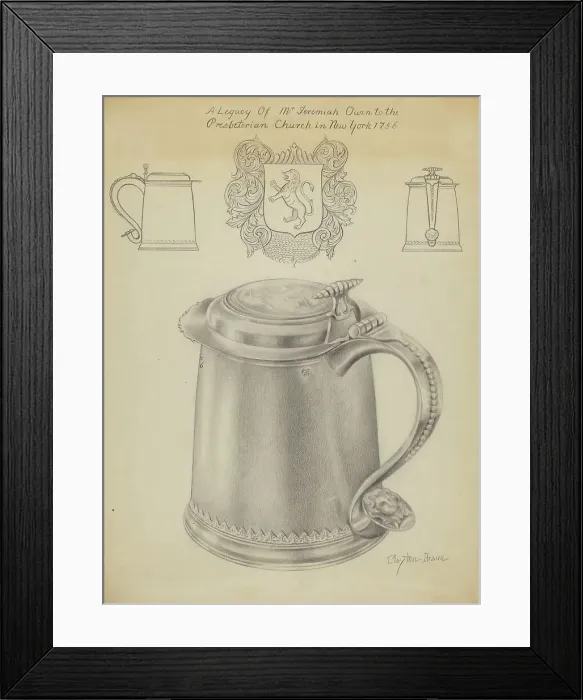 Framed Print : Silver Tankard, c. 1936. Creator: Clayton Braun Framed Print : Silver Tankard, c. 1936. Creator: Clayton Braun