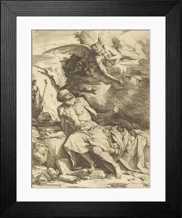 Framed Print : Saint Jerome Hearing the Trumpet of the Last Judgment, c. 1621. Creator: Jusepe de Ribera Framed Print : Saint Jerome Hearing the Trumpet of the Last Judgment, c. 1621. Creator: Jusepe de Ribera