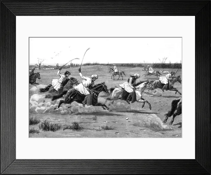 Framed Print : The Home of Polo - Natives of Manipur playing the National Game, 1891. Creator: Unknown Framed Print : The Home of Polo - Natives of Manipur playing the National Game, 1891. Creator: Unknown