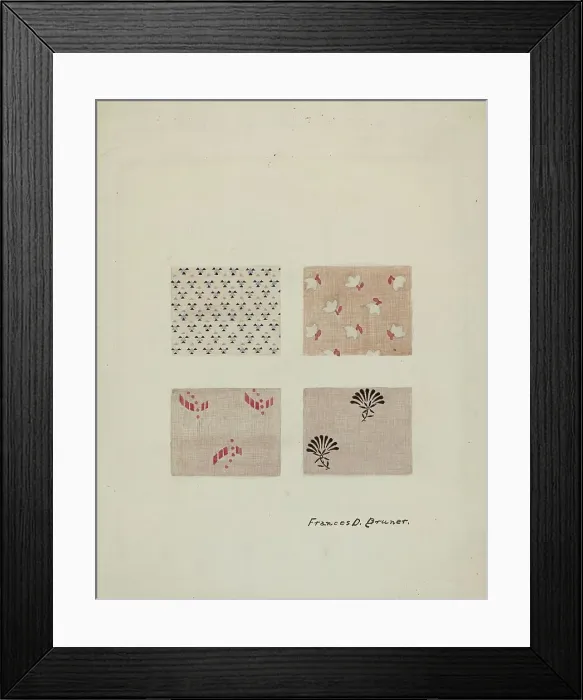 Framed Print : Printed Textiles, 1935 / 1942. Creator: Francis Bruner Framed Print : Printed Textiles, 1935 / 1942. Creator: Francis Bruner