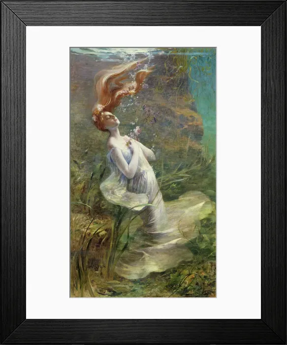 Framed Print : Ophelia, between 1894 and 1895. Creator: Paul Albert Steck Framed Print : Ophelia, between 1894 and 1895. Creator: Paul Albert Steck