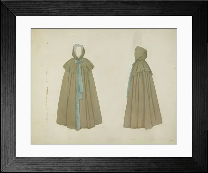 Framed Print : Shaker Cape, c. 1936. Creator: Francis Bruner Framed Print : Shaker Cape, c. 1936. Creator: Francis Bruner