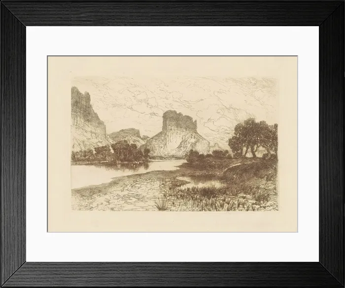 Framed Print : Green River, Wyoming Territory, 1886. Creator: Thomas Moran Framed Print : Green River, Wyoming Territory, 1886. Creator: Thomas Moran