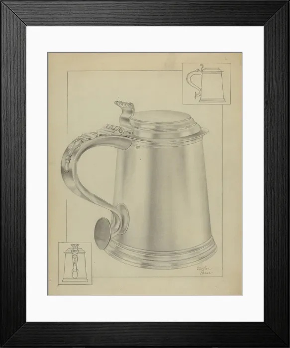 Framed Print : Silver Tankard, c. 1936. Creator: Clayton Braun Framed Print : Silver Tankard, c. 1936. Creator: Clayton Braun