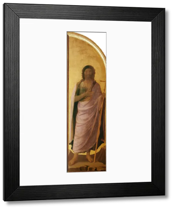 Framed Print : Saint John the Baptist (left shutter panel of the Tabernacle of the Linaioli), ca. 1433. Creator: Angelico, Fra Giovanni, da Fiesole (ca. 1400-1455) Framed Print : Saint John the Baptist (left shutter panel of the Tabernacle of the Linaioli), ca. 1433. Creator: Angelico, Fra Giovanni, da Fiesole (ca. 1400-1455)