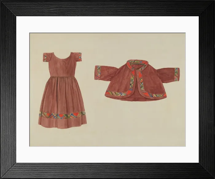 Framed Print : Child's Dress and Jacket, c. 1937. Creator: Lucien Verbeke Framed Print : Child's Dress and Jacket, c. 1937. Creator: Lucien Verbeke