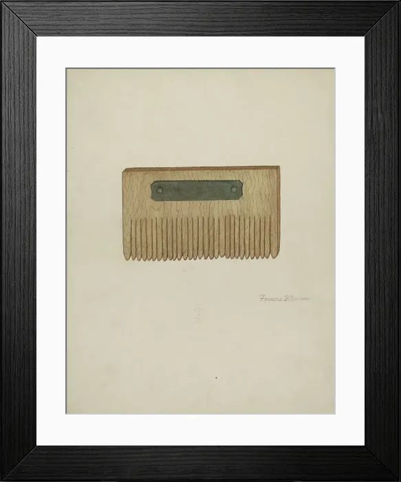 Framed Print : Shaker Seed Comb, 1935 / 1942. Creator: Francis Bruner Framed Print : Shaker Seed Comb, 1935 / 1942. Creator: Francis Bruner