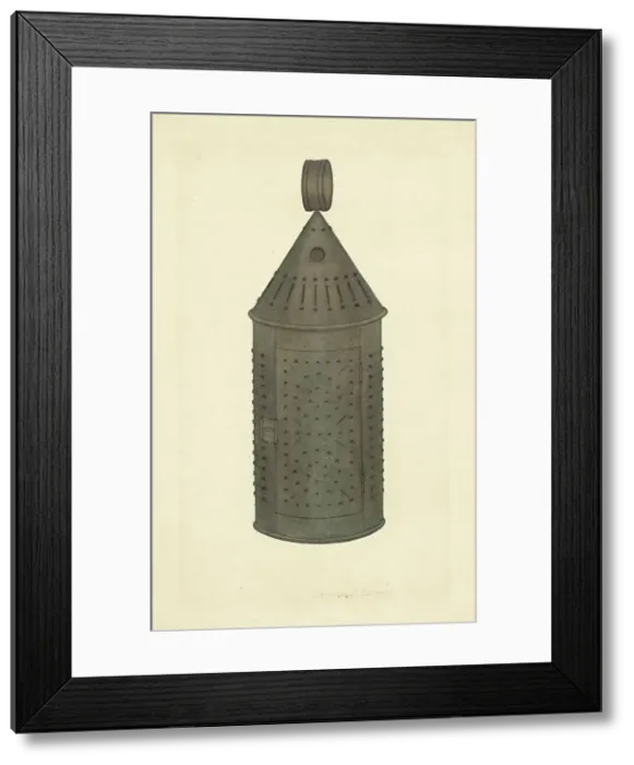 Framed Print : Pierced Tin Lantern, 1935 / 1942. Creator: Francis Bruner Framed Print : Pierced Tin Lantern, 1935 / 1942. Creator: Francis Bruner