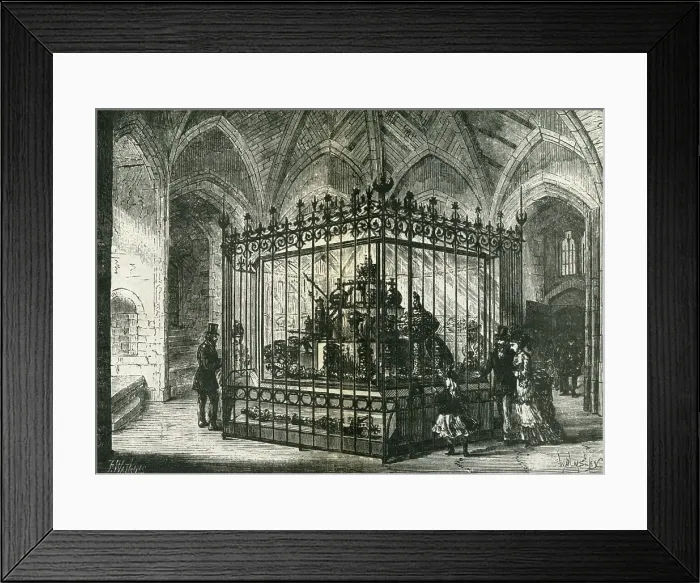 Framed Print : The Jewels as they were displayed in the Wakefield Tower about 1875, 1962. Creator: Frank Watkins Framed Print : The Jewels as they were displayed in the Wakefield Tower about 1875, 1962. Creator: Frank Watkins