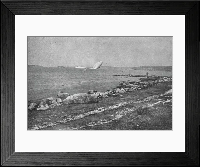 Framed Print : Trois Zeppelins detruits en trois jours. Le L20 dans un fjord de Norvege; L'epave du... 1916. Creator: Unknown. Trois Zeppelins detruits en trois jours. Le L20 dans un fjord de Norvege; L'epave du... 1916. Creator: Unknown Framed Print : Trois Zeppelins detruits en trois jours. Le L20 dans un fjord de Norvege; L'epave du... 1916. Creator: Unknown. Trois Zeppelins detruits en trois jours. Le L20 dans un fjord de Norvege; L'epave du... 1916. Creator: Unknown