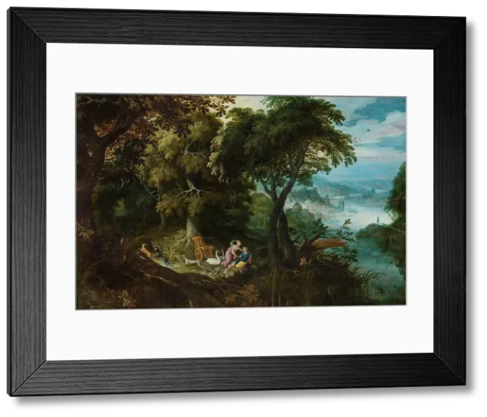 Framed Print : Landscape with Venus and Adonis, First third of 17th cen.. Creator: Brill, Paul (1554-1626) Framed Print : Landscape with Venus and Adonis, First third of 17th cen.. Creator: Brill, Paul (1554-1626)