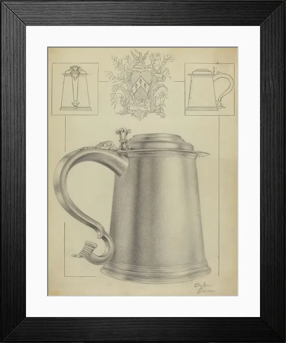 Framed Print : Silver Tankard, c. 1936. Creator: Clayton Braun Framed Print : Silver Tankard, c. 1936. Creator: Clayton Braun