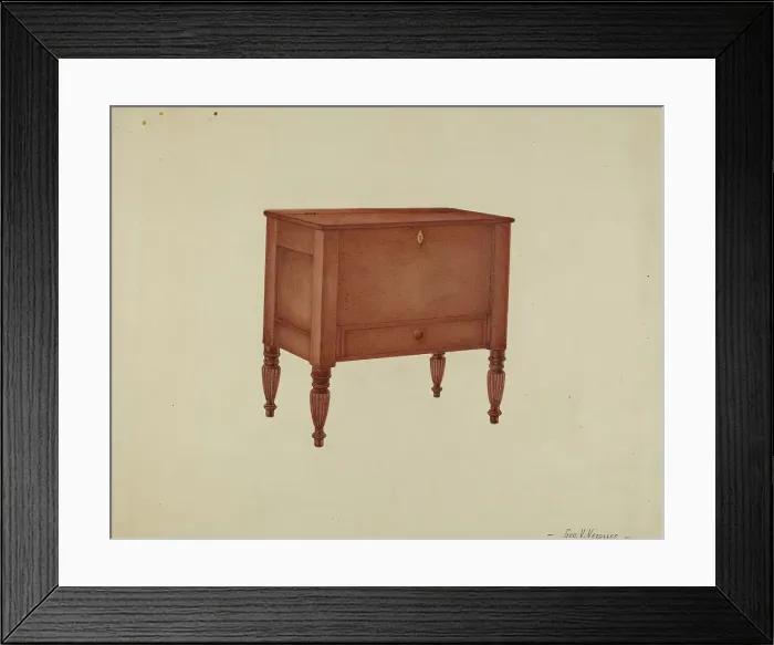 Framed Print : Shaker Sugar Chest, 1935 / 1942. Creator: George V. Vezolles Framed Print : Shaker Sugar Chest, 1935 / 1942. Creator: George V. Vezolles