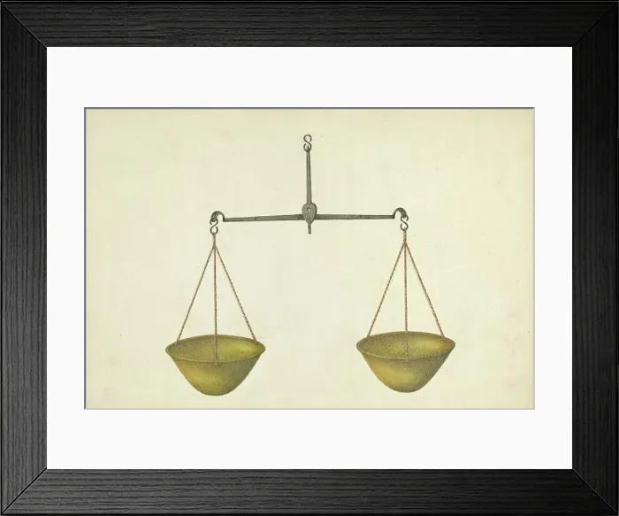 Framed Print : Shaker Scales, 1935 / 1942. Creator: George V. Vezolles Framed Print : Shaker Scales, 1935 / 1942. Creator: George V. Vezolles