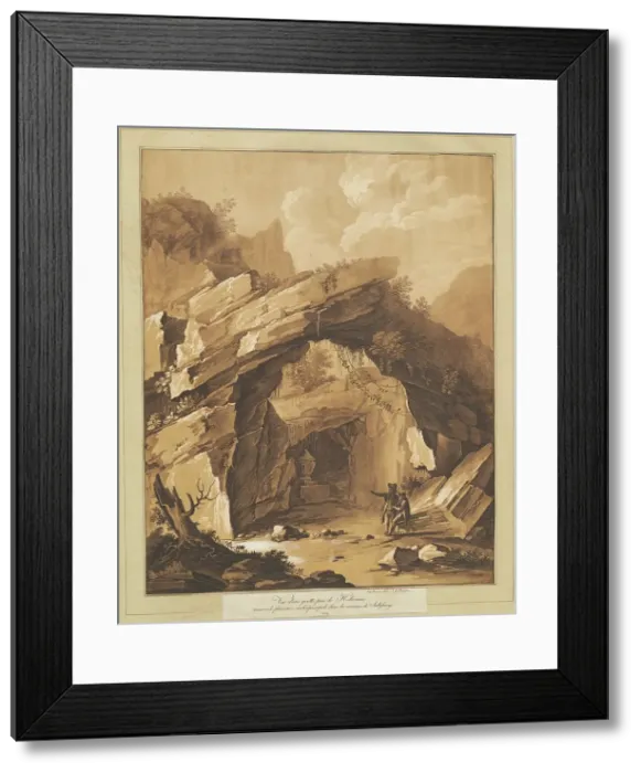 Framed Print : View of the Grotto by Heilbrunn, near Salzburg, 1780s. Creator: Johann Gottlieb Prestel Framed Print : View of the Grotto by Heilbrunn, near Salzburg, 1780s. Creator: Johann Gottlieb Prestel