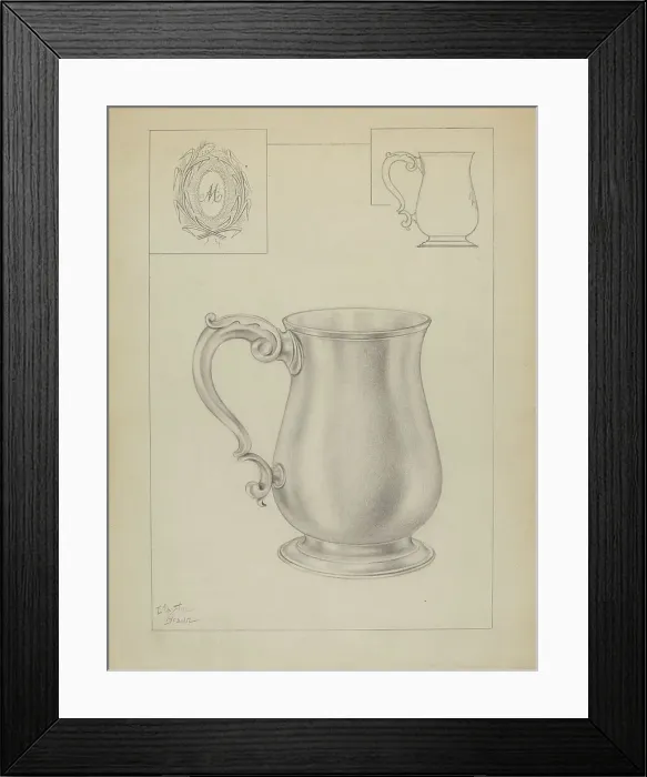 Framed Print : Silver Mug, c. 1936. Creator: Clayton Braun Framed Print : Silver Mug, c. 1936. Creator: Clayton Braun