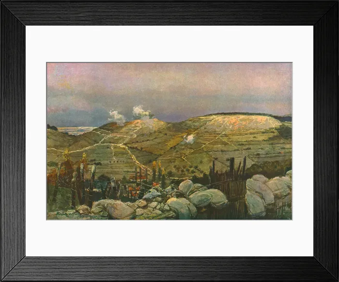 Framed Print : Les Eparges; au fond de la vallee : le village des Eparges, c1915. Creator: Francois Flameng Framed Print : Les Eparges; au fond de la vallee : le village des Eparges, c1915. Creator: Francois Flameng