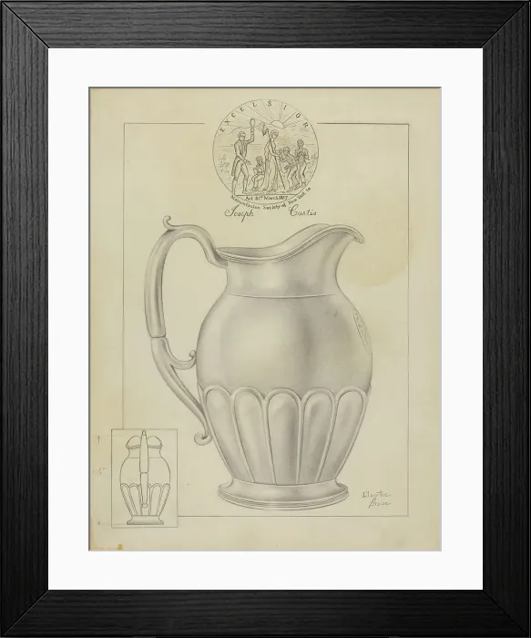 Framed Print : Silver Water Pitcher, c. 1936. Creator: Clayton Braun
