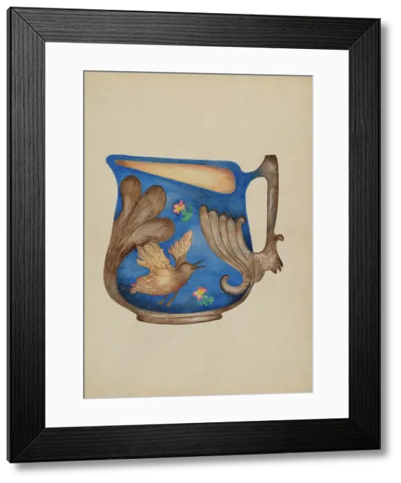 Framed Print : Majolica Pitcher, 1935 / 1942. Creator: Della Button Framed Print : Majolica Pitcher, 1935 / 1942. Creator: Della Button
