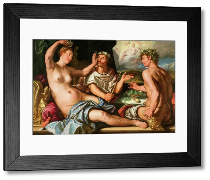 Framed Print : Apame Usurps the King's Crown (The Four Powers), 1614. Creator: Goltzius, Hendrick (1558-1617) Framed Print : Apame Usurps the King's Crown (The Four Powers), 1614. Creator: Goltzius, Hendrick (1558-1617)