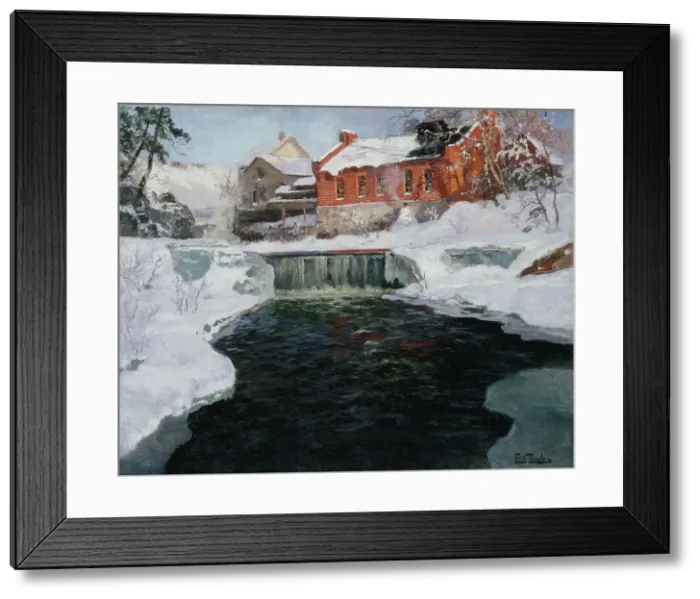 Framed Print : The new factory in Lillehammer, between 1905 and 1906. Creator: Frits Thaulow Framed Print : The new factory in Lillehammer, between 1905 and 1906. Creator: Frits Thaulow