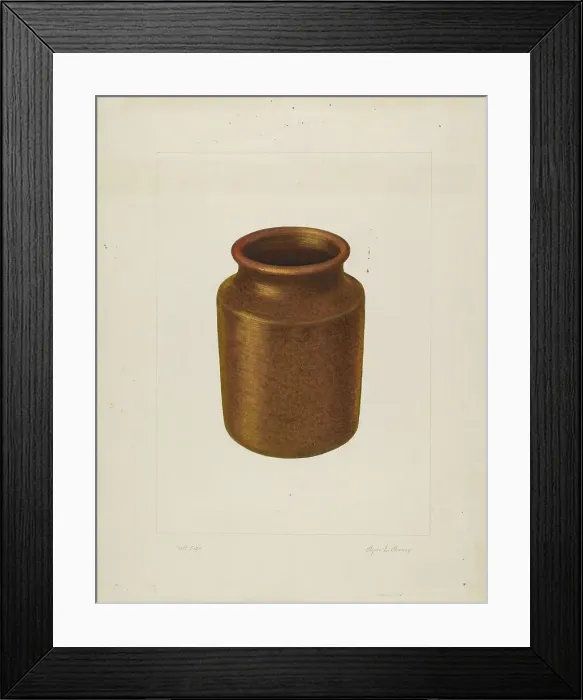 Framed Print : Small Earthen Jar, 1935 / 1942. Creator: Ludmilla Calderon Framed Print : Small Earthen Jar, 1935 / 1942. Creator: Ludmilla Calderon