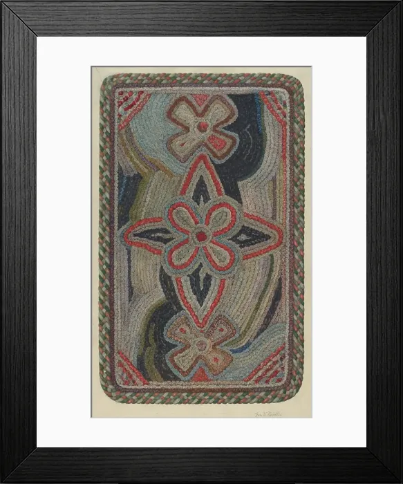 Framed Print : Shaker Rug, 1935 / 1942. Creator: George V. Vezolles Framed Print : Shaker Rug, 1935 / 1942. Creator: George V. Vezolles