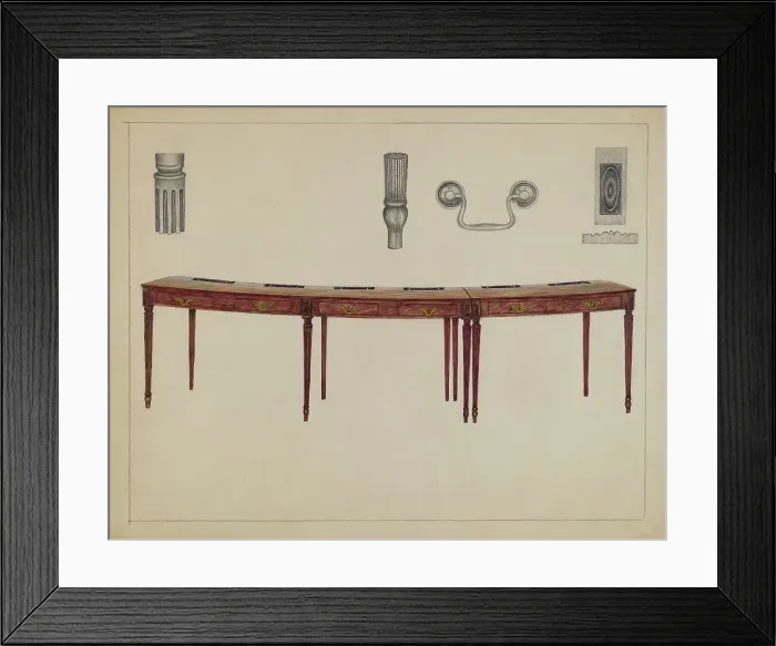 Framed Print : Desk (in two sections) Used by Members of Congress, 1936. Creator: Rollington Campbell Framed Print : Desk (in two sections) Used by Members of Congress, 1936. Creator: Rollington Campbell