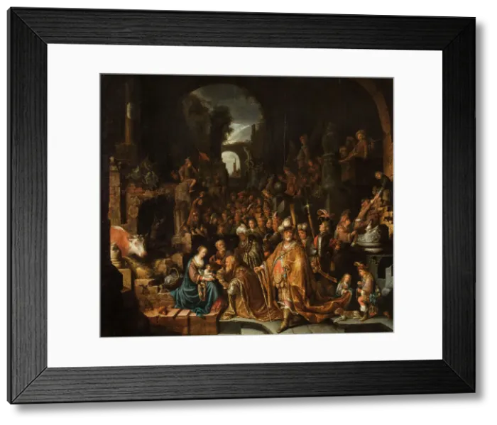 Framed Print : The Adoration of the Magi, Mid of 17th cen.. Creator: Staveren, Jan Adriaensz. van (1614-1669) Framed Print : The Adoration of the Magi, Mid of 17th cen.. Creator: Staveren, Jan Adriaensz. van (1614-1669)