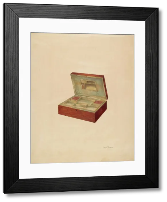 Framed Print : Jewelry or Sewing Box, c. 1937. Creator: George V. Vezolles Framed Print : Jewelry or Sewing Box, c. 1937. Creator: George V. Vezolles