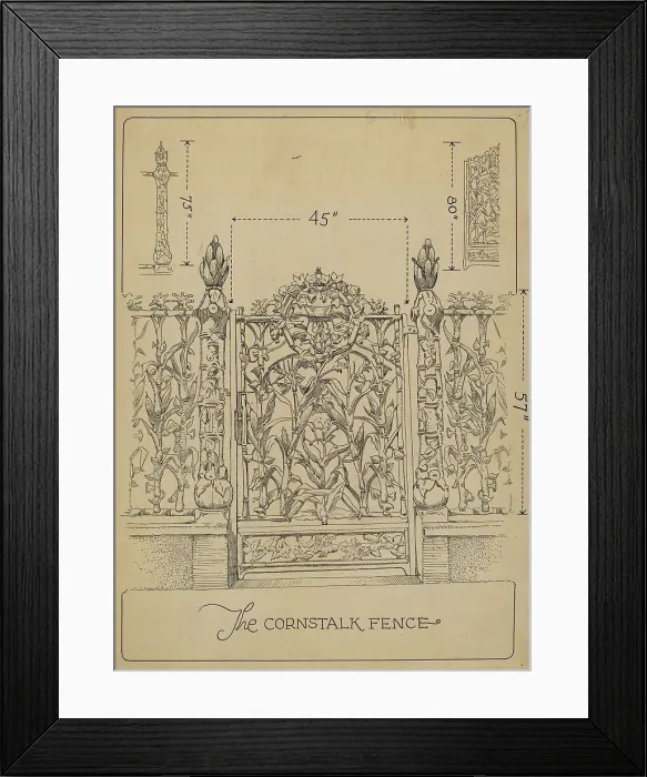 Framed Print : Cast Iron Gate and Fence, c. 1936. Creator: Thomas Byrne Framed Print : Cast Iron Gate and Fence, c. 1936. Creator: Thomas Byrne