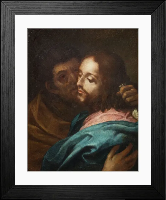Framed Print : The Kiss of Judas, 17th century. Creator: Dolci, Carlo (1616-1686) Framed Print : The Kiss of Judas, 17th century. Creator: Dolci, Carlo (1616-1686)