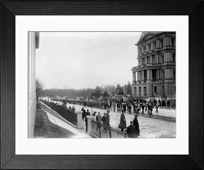 Framed Print : Boy Scouts - Visit of Sir Robert Baden-Powell To DC Reviewing Parade from White House Portico, 1911. Creator: Harris & Ewing. Boy Scouts - Visit of Sir Robert Baden-Powell To DC Reviewing Parade from White House Portico, 1911 Framed Print : Boy Scouts - Visit of Sir Robert Baden-Powell To DC Reviewing Parade from White House Portico, 1911. Creator: Harris & Ewing. Boy Scouts - Visit of Sir Robert Baden-Powell To DC Reviewing Parade from White House Portico, 1911
