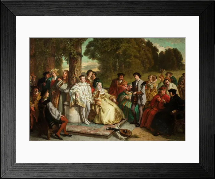 Framed Print : At the Court of Margaret of Austria, 1854. Creator: Lies, Joseph Henri Hubert (1821-1865) Framed Print : At the Court of Margaret of Austria, 1854. Creator: Lies, Joseph Henri Hubert (1821-1865)