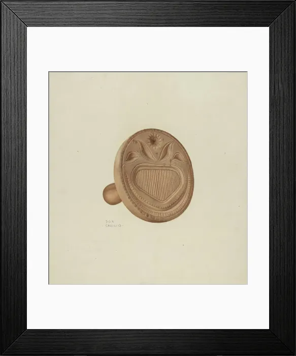 Framed Print : Buttermold, c. 1939. Creator: Don Cecilio Framed Print : Buttermold, c. 1939. Creator: Don Cecilio