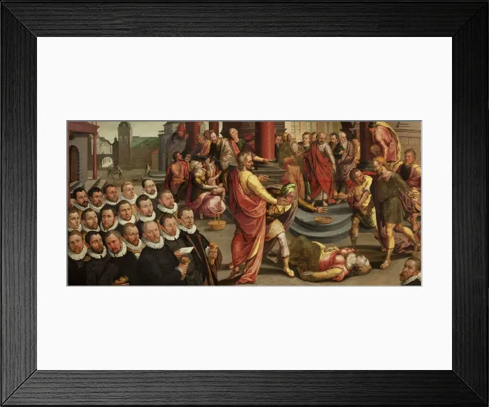 Framed Print : Death of Sapphira, c. 1580. Creator: Ramey, Jean (ca 1530-1612) Framed Print : Death of Sapphira, c. 1580. Creator: Ramey, Jean (ca 1530-1612)