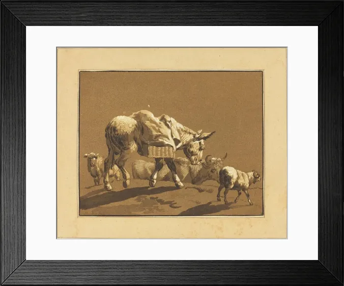Framed Print : Donkey, published 1782. Creator: Johann Gottlieb Prestel Framed Print : Donkey, published 1782. Creator: Johann Gottlieb Prestel