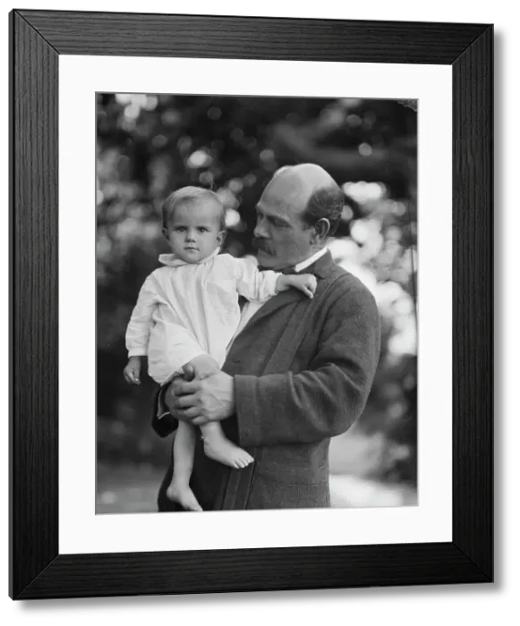 Framed Print : Borglum, Gutzon, Mr. and child, outdoors, 1917 Aug. 18. Creator: Arnold Genthe Framed Print : Borglum, Gutzon, Mr. and child, outdoors, 1917 Aug. 18. Creator: Arnold Genthe