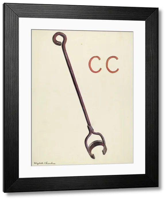 Framed Print : Branding Iron, c. 1942. Creator: Elizabeth Chambers Framed Print : Branding Iron, c. 1942. Creator: Elizabeth Chambers